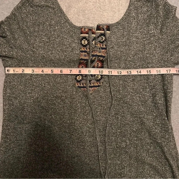 Entro Melange Shift Dress Women Aztec Tapestry Round Neck Knit gray size M - Picture 6 of 10